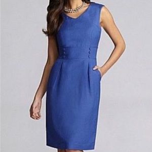 Alex Marie Linen Blend Dress Sz 8 Periwinkle Blue Sleeveless Lined Classic